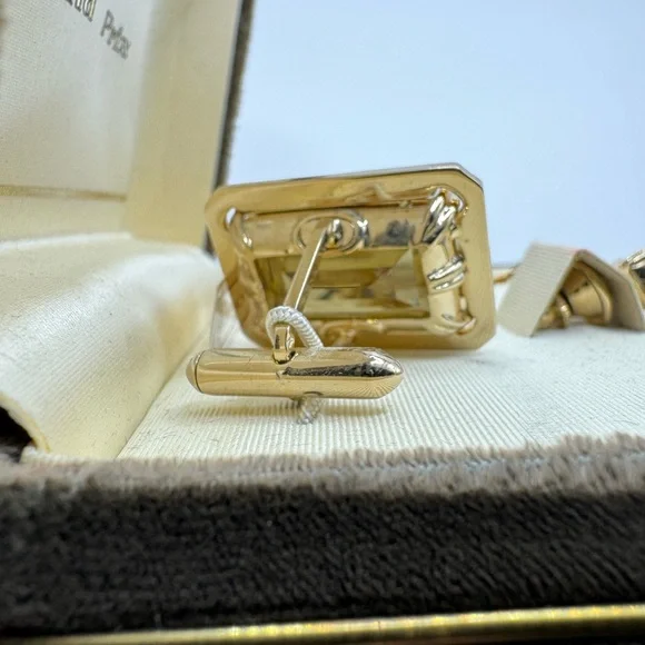 1960’s Swank Grand Prix Topaz Quartz Cuff Links Tie Pin - Picture 5 of 6